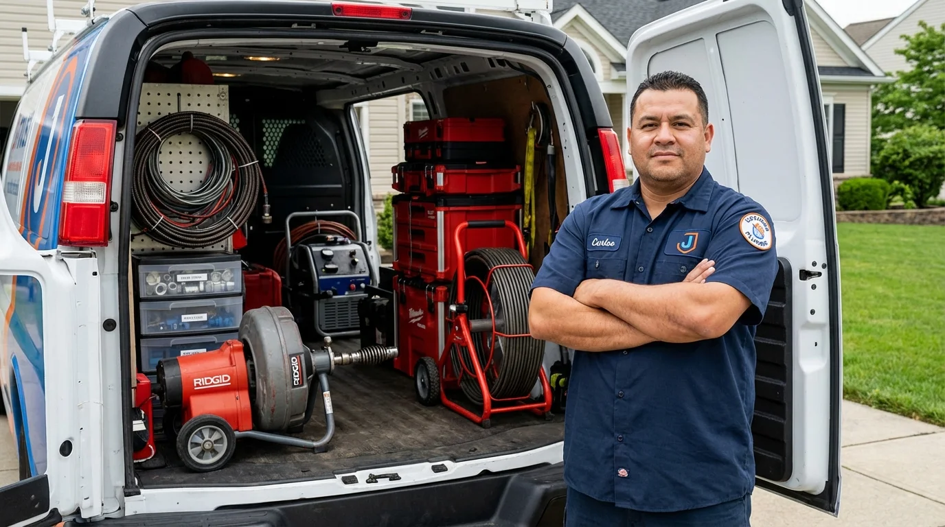 Professional drain cleaning equipment and Johns Plumbing LLC plumber in Hialeah