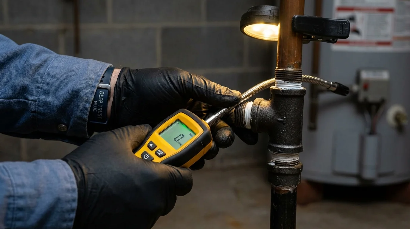 Gas leak detection with electronic sniffer by Johns Plumbing LLC in Hialeah