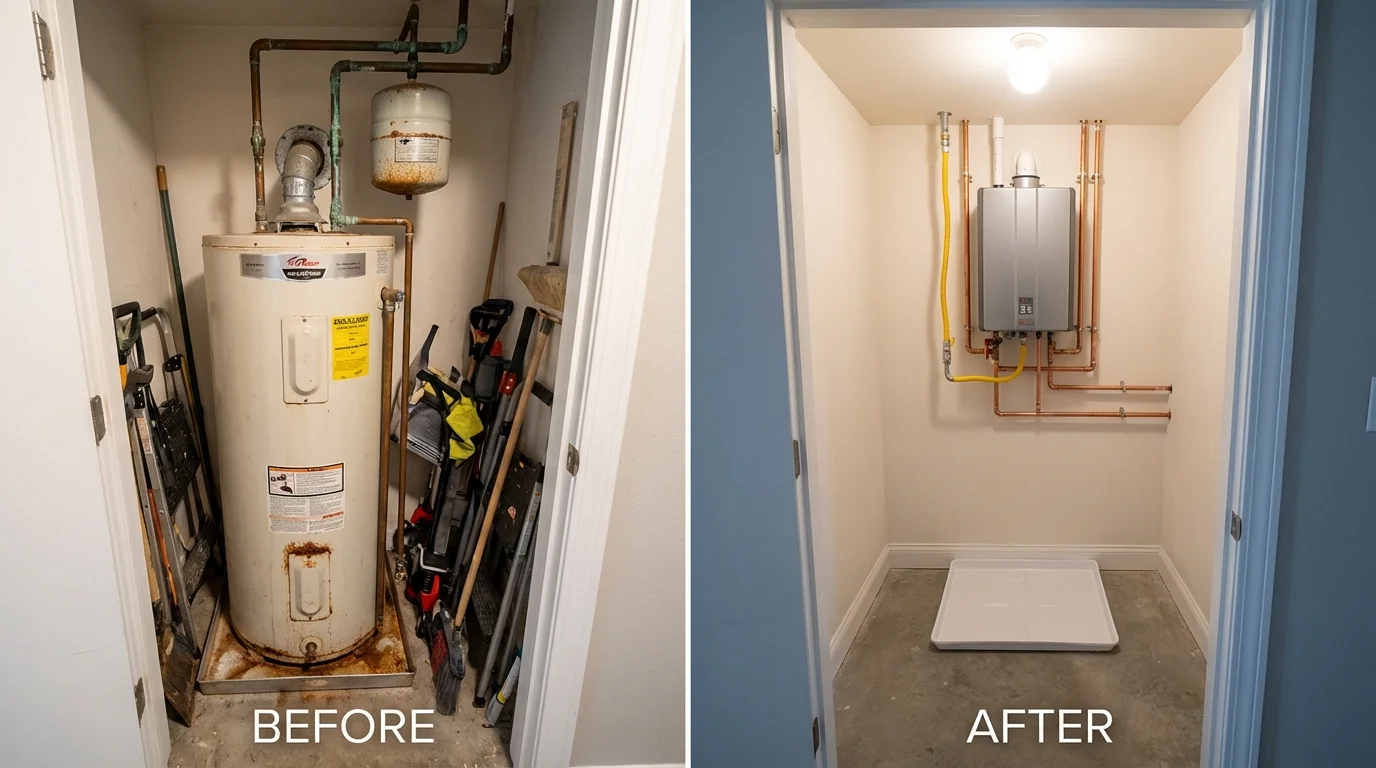 Tank water heater versus wall-mounted tankless unit comparison for Hialeah, FL homeowners