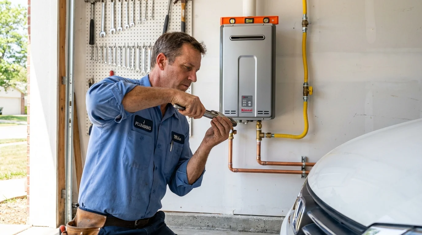 Tankless water heater installation by a Johns Plumbing LLC plumber in Hialeah